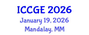 International Conference on Civil and Geological Engineering (ICCGE) January 19, 2026 - Mandalay, Myanmar