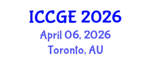 International Conference on Civil and Geological Engineering (ICCGE) April 06, 2026 - Toronto, Australia
