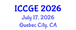 International Conference on Civil and Geological Engineering (ICCGE) July 17, 2026 - Quebec City, Canada