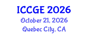 International Conference on Civil and Geological Engineering (ICCGE) October 21, 2026 - Quebec City, Canada