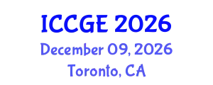 International Conference on Civil and Geological Engineering (ICCGE) December 09, 2026 - Toronto, Canada