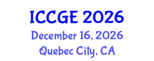 International Conference on Civil and Geological Engineering (ICCGE) December 16, 2026 - Quebec City, Canada