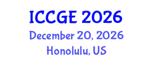 International Conference on Civil and Geological Engineering (ICCGE) December 20, 2026 - Honolulu, United States