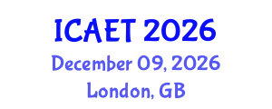 International Conference on Aviation Engineering and Technology (ICAET) December 09, 2026 - London, United Kingdom
