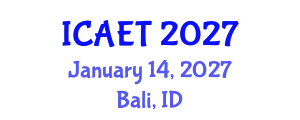 International Conference on Aviation Engineering and Technology (ICAET) January 14, 2027 - Bali, Indonesia