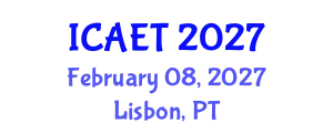 International Conference on Aviation Engineering and Technology (ICAET) February 08, 2027 - Lisbon, Portugal