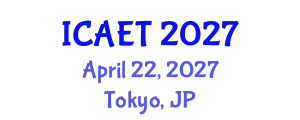 International Conference on Aviation Engineering and Technology (ICAET) April 22, 2027 - Tokyo, Japan