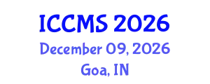 International Conference on Computational and Mathematical Sciences (ICCMS) December 09, 2026 - Goa, India
