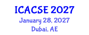 International Conference on Applied Computer Science and Engineering (ICACSE) January 28, 2027 - Dubai, United Arab Emirates