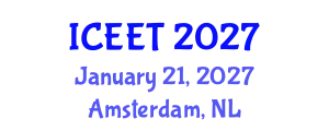 International Conference on Education and Educational Technology (ICEET) January 21, 2027 - Amsterdam, Netherlands