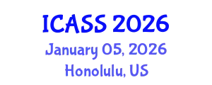 International Conference on Astronomy and Space Sciences (ICASS) January 05, 2026 - Honolulu, United States