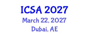 International Conference on Statistics and Analysis (ICSA) March 22, 2027 - Dubai, United Arab Emirates