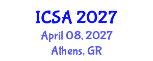 International Conference on Statistics and Analysis (ICSA) April 08, 2027 - Athens, Greece