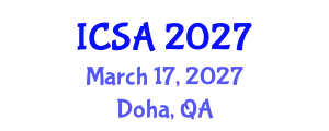 International Conference on Statistics and Analysis (ICSA) March 17, 2027 - Doha, Qatar