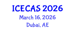 International Conference on Environment, Climate and Atmospheric Sciences (ICECAS) March 16, 2026 - Dubai, United Arab Emirates