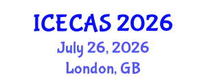 International Conference on Environment, Climate and Atmospheric Sciences (ICECAS) July 26, 2026 - London, United Kingdom