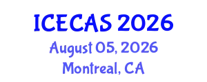 International Conference on Environment, Climate and Atmospheric Sciences (ICECAS) August 05, 2026 - Montreal, Canada