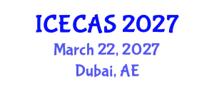 International Conference on Environment, Climate and Atmospheric Sciences (ICECAS) March 22, 2027 - Dubai, United Arab Emirates