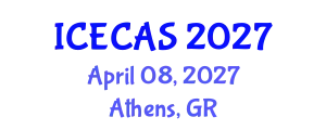 International Conference on Environment, Climate and Atmospheric Sciences (ICECAS) April 08, 2027 - Athens, Greece