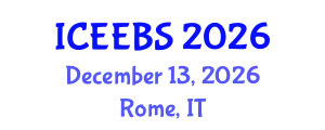 International Conference on Ecological, Environmental and Biological Sciences (ICEEBS) December 13, 2026 - Rome, Italy