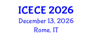 International Conference on Electronics and Communication Engineering (ICECE) December 13, 2026 - Rome, Italy