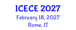 International Conference on Electronics and Communication Engineering (ICECE) February 18, 2027 - Rome, Italy