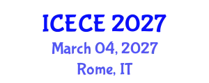 International Conference on Electronics and Communication Engineering (ICECE) March 04, 2027 - Rome, Italy