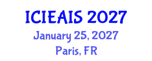 International Conference on Industrial, Engineering and Applied Intelligent Systems (ICIEAIS) January 25, 2027 - Paris, France