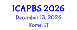 International Conference on Applied Psychology and Behavioral Sciences (ICAPBS) December 13, 2026 - Rome, Italy