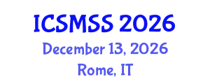 International Conference on Sport Medicine and Sport Science (ICSMSS) December 13, 2026 - Rome, Italy