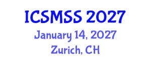 International Conference on Sport Medicine and Sport Science (ICSMSS) January 14, 2027 - Zurich, Switzerland