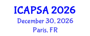 International Conference on Atomic Physics, Systems and Applications (ICAPSA) December 30, 2026 - Paris, France