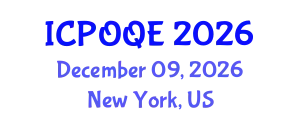International Conference on Photonics, Optoelectronics and Quantum Electronics (ICPOQE) December 09, 2026 - New York, United States