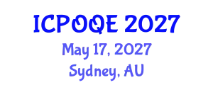 International Conference on Photonics, Optoelectronics and Quantum Electronics (ICPOQE) May 17, 2027 - Sydney, Australia
