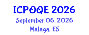 International Conference on Photonics, Optoelectronics and Quantum Electronics (ICPOQE) September 06, 2026 - Málaga, Spain