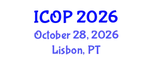 International Conference on Optics and Photonics (ICOP) October 28, 2026 - Lisbon, Portugal