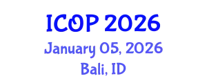 International Conference on Optics and Photonics (ICOP) January 05, 2026 - Bali, Indonesia