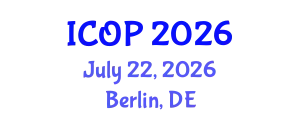 International Conference on Optics and Photonics (ICOP) July 22, 2026 - Berlin, Germany