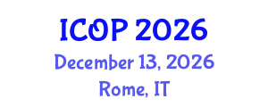 International Conference on Optics and Photonics (ICOP) December 13, 2026 - Rome, Italy