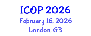 International Conference on Optics and Photonics (ICOP) February 16, 2026 - London, United Kingdom