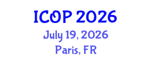 International Conference on Optics and Photonics (ICOP) July 19, 2026 - Paris, France