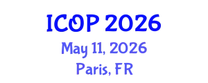 International Conference on Optics and Photonics (ICOP) May 11, 2026 - Paris, France