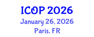 International Conference on Optics and Photonics (ICOP) January 26, 2026 - Paris, France