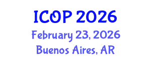 International Conference on Optics and Photonics (ICOP) February 23, 2026 - Buenos Aires, Argentina