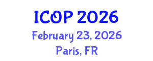 International Conference on Optics and Photonics (ICOP) February 23, 2026 - Paris, France