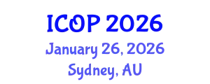 International Conference on Optics and Photonics (ICOP) January 26, 2026 - Sydney, Australia