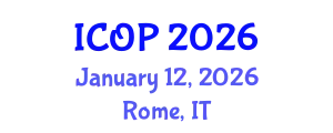 International Conference on Optics and Photonics (ICOP) January 12, 2026 - Rome, Italy