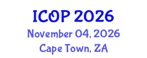 International Conference on Optics and Photonics (ICOP) November 04, 2026 - Cape Town, South Africa