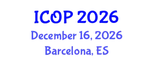 International Conference on Optics and Photonics (ICOP) December 16, 2026 - Barcelona, Spain
