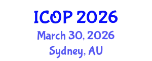 International Conference on Optics and Photonics (ICOP) March 30, 2026 - Sydney, Australia